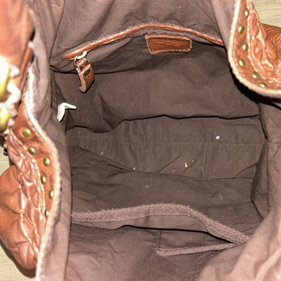 Lucky Brand Brown Leather Hobo Bag with Stud Accents - Picture 9 of 9